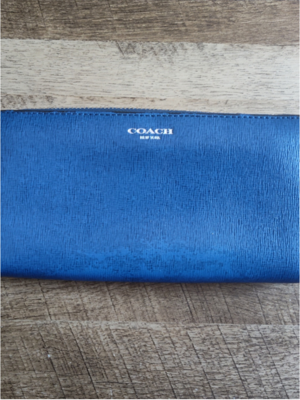 Women's Coach Blue Zip Around Wallet
